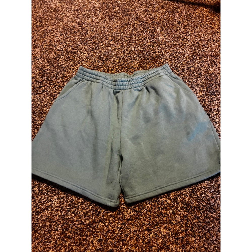 OFB Our Fashion Boutique Sage Green Fleece Sweat Shorts Womens Large Pockets